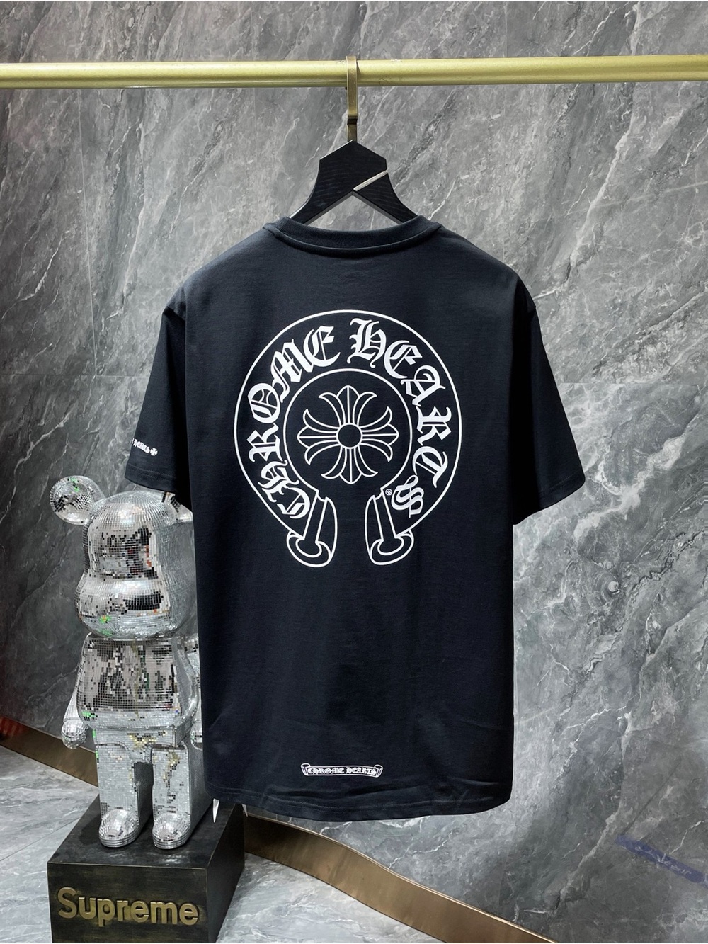 Chrome Hearts Black Tee with White Back Emblem